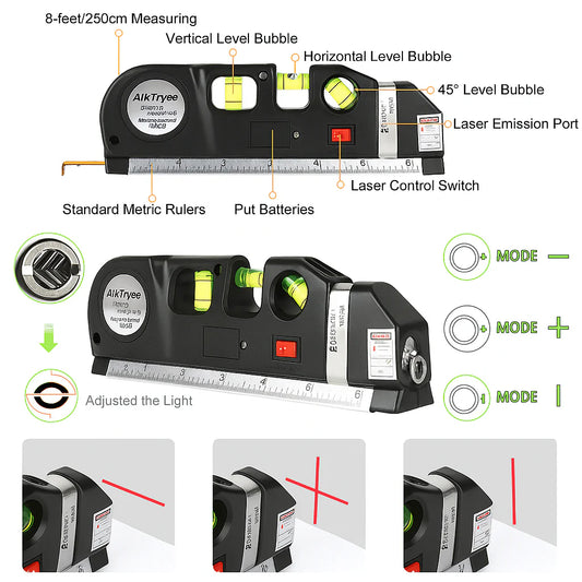 Distance Meter 4-in-1 Level Tape